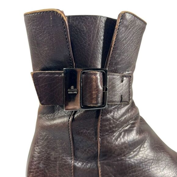 Gucci Leather Square Toe Ankle Boots Women's Brown Size 5.5C - Picture 9 of 9